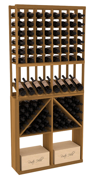 Elementcollection 8 Column High Reveal 96 Bin Case Combo Oak Stained