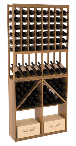 Elementcollection 8 Column High Reveal 96 Bin Case Combo Oak Stained