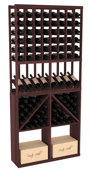 Elementcollection 8 Column High Reveal 96 Wine Case Combo Walnut Stained