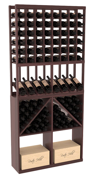 Elementcollection 8 Column High Reveal 96 Wine Case Combo Walnut Stained