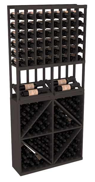 Elementcollection 8 Column Side Display 96 Wine Bin Combo Black Stained