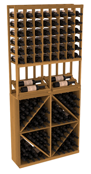Elementcollection 8 Column Side Display 96 Wine Bin Combo Oak Stained