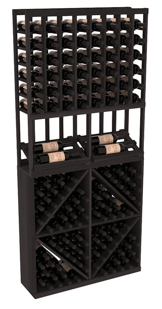 Elementcollection 8 Column Side Display 96 Wine Bin Combo Black Stained