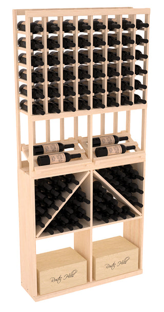 Elementcollection 8 Column Side Display 96 Wine Bin Case Combo Walnut Stained