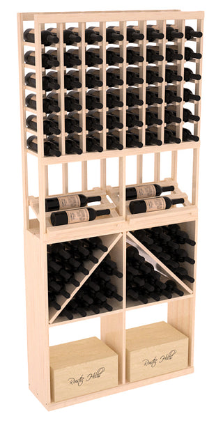 Elementcollection 8 Column Side Display 96 Wine Bin Case Combo Walnut Stained