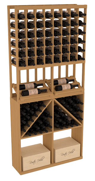 Elementcollection 8 Column Side Display 96 Wine Bin Case Combo Black Stained