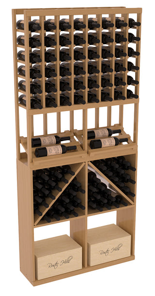 Elementcollection 8 Column Side Display 96 Wine Bin Case Combo Black Stained