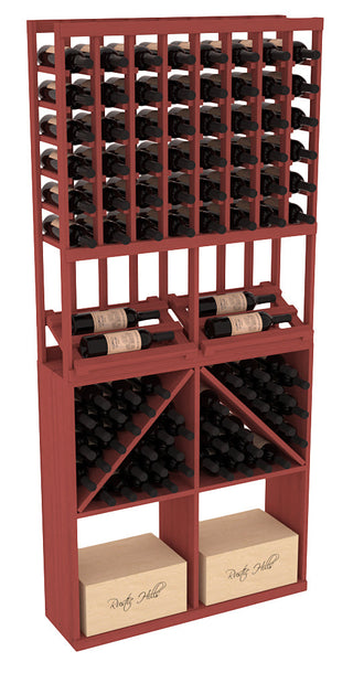 Elementcollection 8 Column Side Display 96 Wine Bin Case Combo Greywash Stained