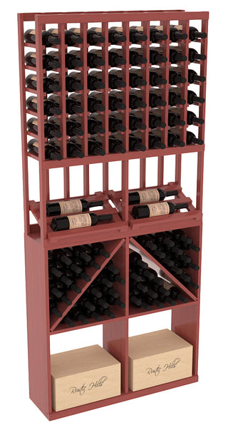 Elementcollection 8 Column Side Display 96 Wine Bin Case Combo Greywash Stained