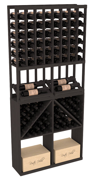 Elementcollection 8 Column Side Display 96 Wine Bin Case Combo Oak Stained