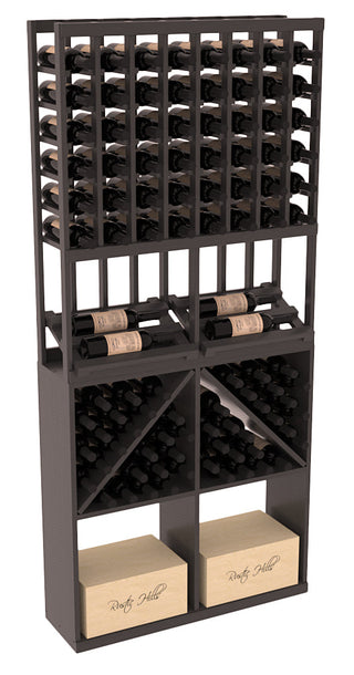 Elementcollection 8 Column Side Display 96 Wine Bin Case Combo Oak Stained