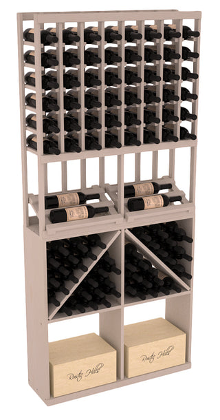 Elementcollection 8 Column Side Display 96 Wine Bin Case Combo Cherry Stained