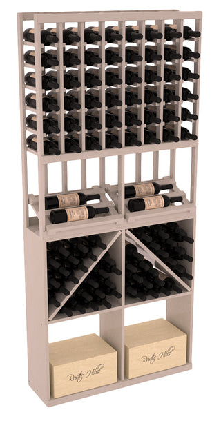 Elementcollection 8 Column Side Display 96 Wine Bin Case Combo Cherry Stained