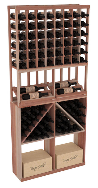 Elementcollection 8 Column Side Display 96 Wine Bin Case Combo Walnut Stained