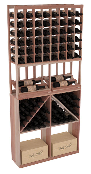 Elementcollection 8 Column Side Display 96 Wine Bin Case Combo Walnut Stained