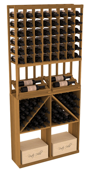 Elementcollection 8 Column Side Display 96 Wine Bin Case Combo Black Stained