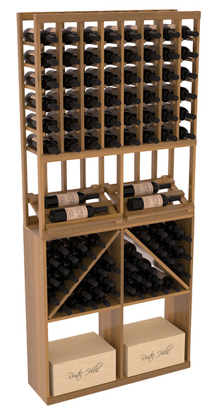 Elementcollection 8 Column Side Display 96 Wine Bin Case Combo Black Stained