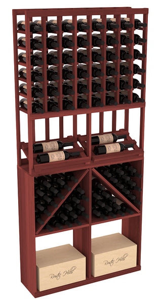 Elementcollection 8 Column Side Display 96 Wine Bin Case Combo Greywash Stained
