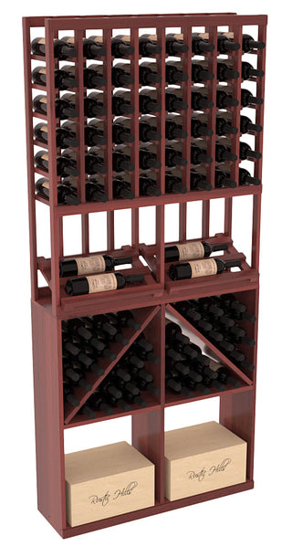 Elementcollection 8 Column Side Display 96 Wine Bin Case Combo Greywash Stained
