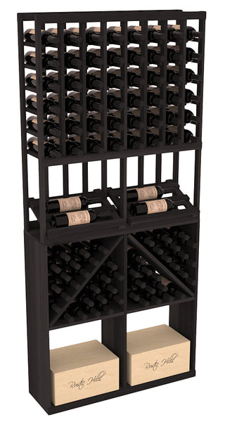 Elementcollection 8 Column Side Display 96 Wine Bin Case Combo Oak Stained