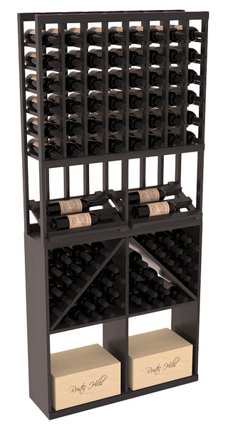 Elementcollection 8 Column Side Display 96 Wine Bin Case Combo Oak Stained