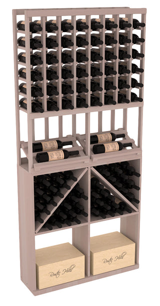 Elementcollection 8 Column Side Display 96 Wine Bin Case Combo Cherry Stained