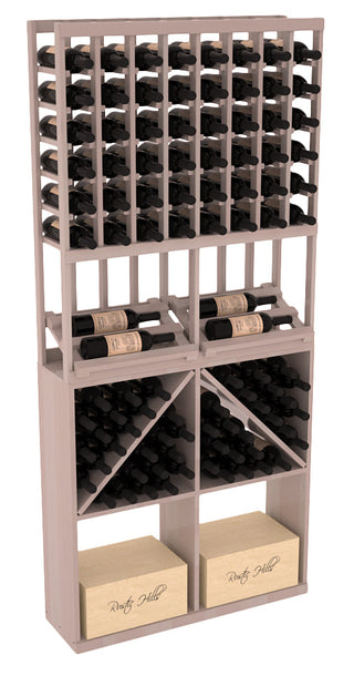 Elementcollection 8 Column Side Display 96 Wine Bin Case Combo Cherry Stained