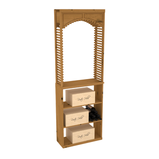 Elementcollection 26 Cellar Wood Wine Arch Case Bin Solid Top Combo Oak Stained