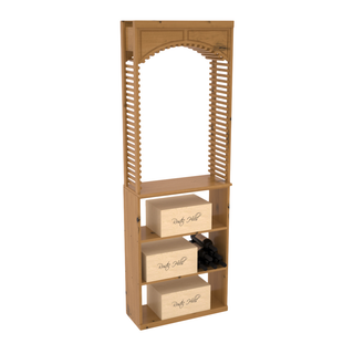Elementcollection 26 Cellar Wood Wine Arch Case Bin Solid Top Combo Oak Stained