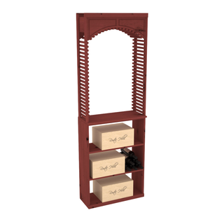 Elementcollection 26 Cellar Wood Wine Arch Case Bin Solid Top Combo Cherry Stained
