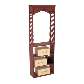 Elementcollection 26 Cellar Wood Wine Arch Case Bin Solid Top Combo Cherry Stained