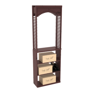 Elementcollection 26 Cellar Wood Wine Arch Case Bin Solid Top Combo Walnut Stained