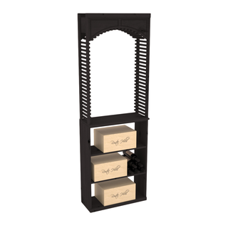 Elementcollection 26 Cellar Wood Wine Arch Case Bin Solid Top Combo Black Stained