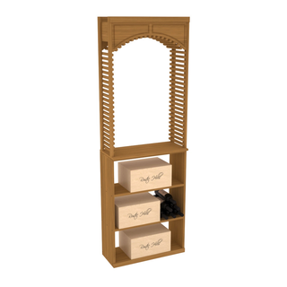 Elementcollection 26 Cellar Wood Wine Arch Case Bin Solid Top Combo Oak Stained