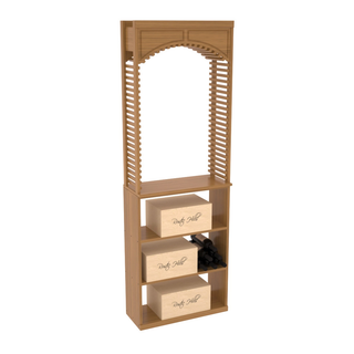 Elementcollection 26 Cellar Wood Wine Arch Case Bin Solid Top Combo Oak Stained