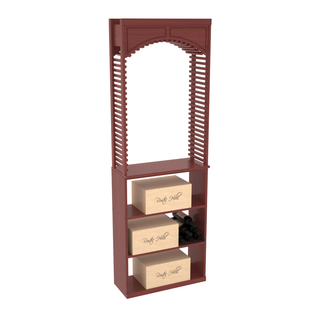 Elementcollection 26 Cellar Wood Wine Arch Case Bin Solid Top Combo Cherry Stained