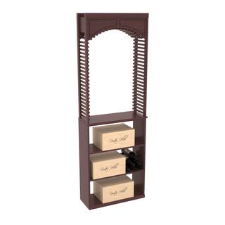 Elementcollection 26 Cellar Wood Wine Arch Case Bin Solid Top Combo Walnut Stained