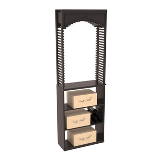 Elementcollection 26 Cellar Wood Wine Arch Case Bin Solid Top Combo Black Stained