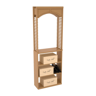 Elementcollection 26 Cellar Wood Wine Arch Case Bin Solid Top Combo Oak Stained
