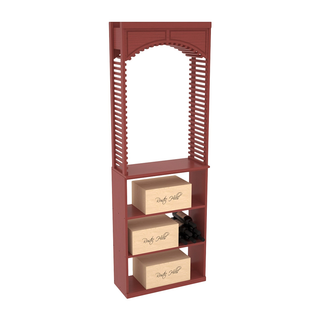 Elementcollection 26 Cellar Wood Wine Arch Case Bin Solid Top Combo Cherry Stained