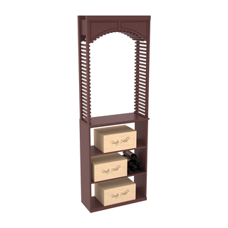 Elementcollection 26 Cellar Wood Wine Arch Case Bin Solid Top Combo Walnut Stained