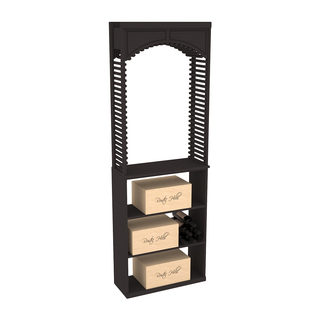Elementcollection 26 Cellar Wood Wine Arch Case Bin Solid Top Combo Black Stained