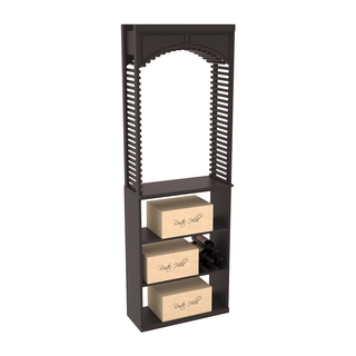 Elementcollection 26 Cellar Wood Wine Arch Case Bin Solid Top Combo Black Stained