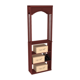 Elementcollection 26 Cellar Wood Wine Arch Case Bin Solid Top Combo Cherry Stained