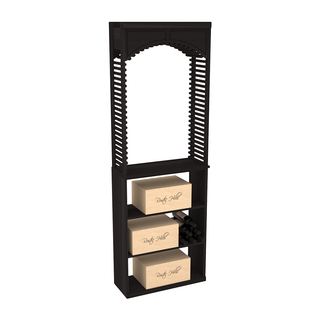 Elementcollection 26 Cellar Wood Wine Arch Case Bin Solid Top Combo Black Stained