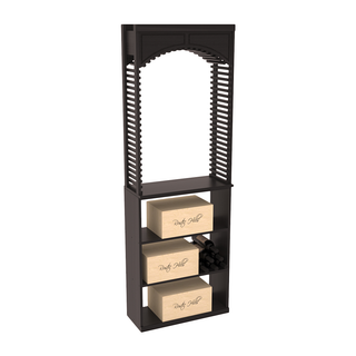 Elementcollection 26 Cellar Wood Wine Arch Case Bin Solid Top Combo Black Stained