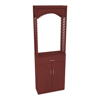 Elementcollection 26 Wood Wine Cellar Arch Base Cabinet Combo Cherry Stained