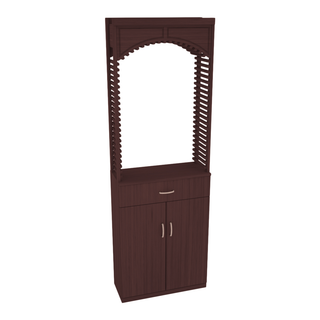 Elementcollection 26 Wood Wine Cellar Arch Base Cabinet Combo Walnut Stained