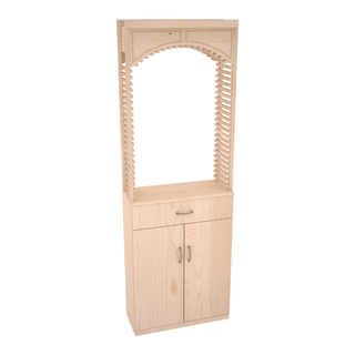 Elementcollection 26 Wood Wine Cellar Arch Base Cabinet Combo Unstained Element Collection
