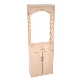 Elementcollection 26 Wood Wine Cellar Arch Base Cabinet Combo Unstained